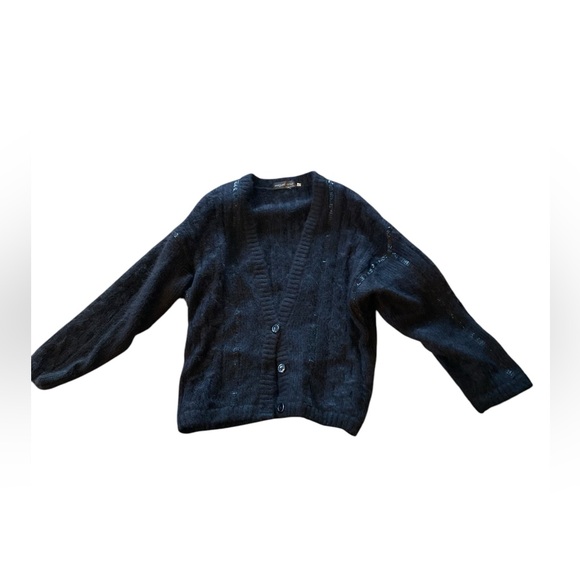 miguel Cruz Sweaters - Miguel Cruz Vintage Grandpa  Mohair Embellished Sweater 42